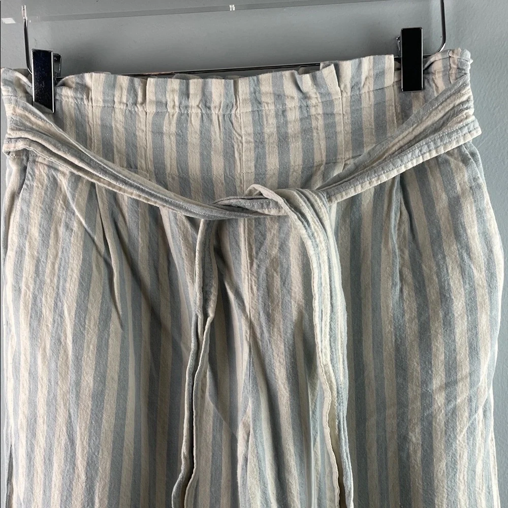Madewell Striped Linen Blend Cropped Pants Size M